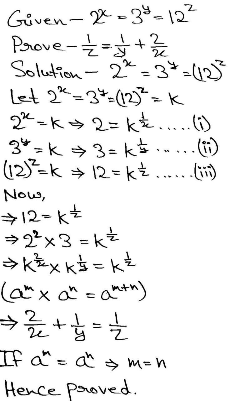 Section A Each Question Is Of 3 Marksq 1 If 2 X 3 Y 12 2 Show That 1 Z 1 Y 2 X Snapsolve