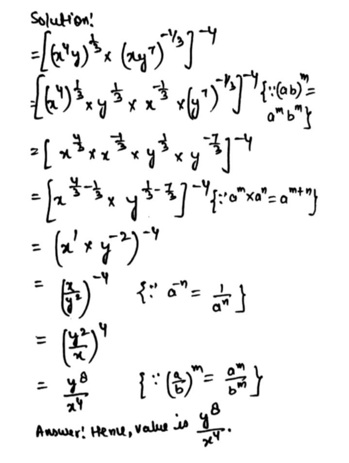 Simplify Tex 512 Frac 1 3 Times 16 Frac 1 4 Times 9 Frac 1 2 Tex Simplify And Express The Answer With Positive Exponent Tex 3 X 4 Y Times Frac 1 Sqrt 3 Xy 7 4 Tex 25 Snapsolve