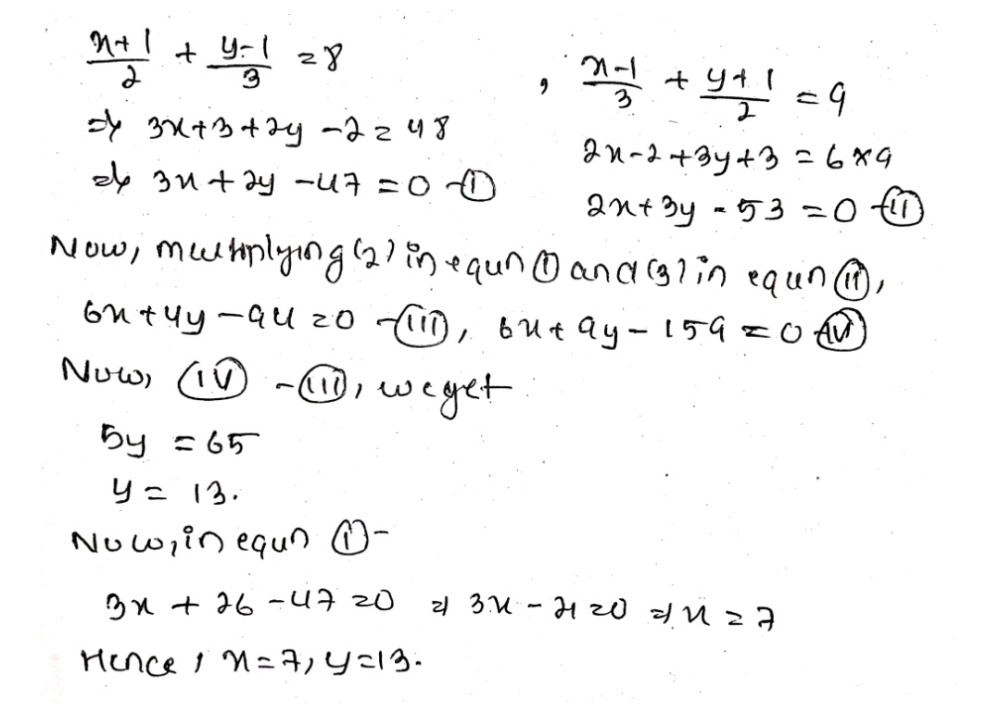 Solve Dfrac Mathit X 1 2 Dfrac Mathit Y 1 3 8 Dfrac Mathit X 1 3 Dfrac Mathit Y 1 2 9 Snapsolve