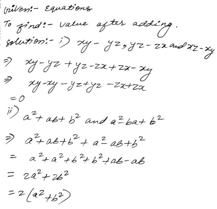 3 Add The Following I Xy Yz Yz Zx And Zx Xy Iii Ab B2 And Ab B2 Snapsolve