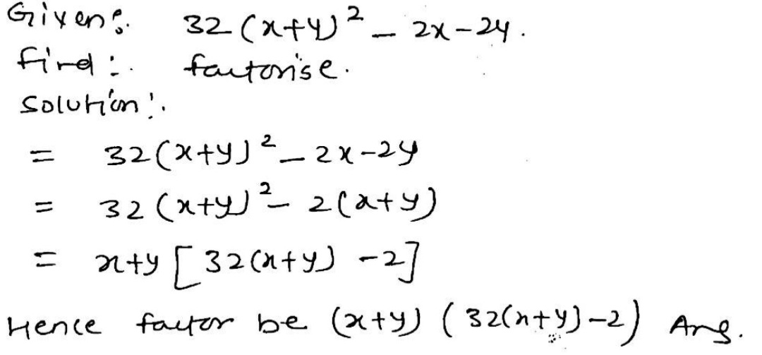 Factorise 32 X Y 2x 2y Snapsolve