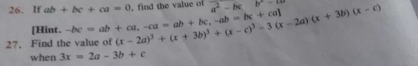 26 1f Ab Ca 0 Find The Value Of A 2 B C Hint Ab Ca T Ca Ca A Ab C C C C 27 Find The Value Of X 2a 3 X 3b 3 X C 3 3 X 2a X 3b X C When 3x