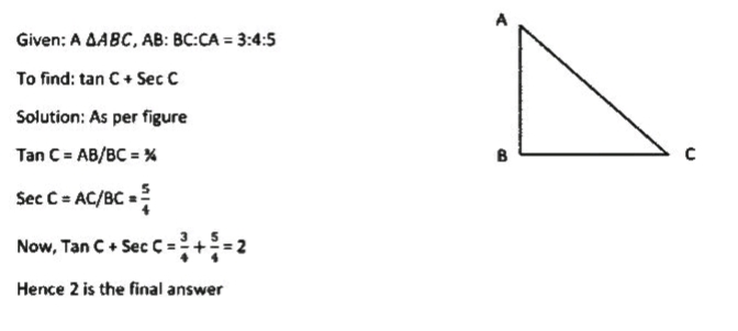 Q13 In Triangle Abc Angle B 90 And Ab Ca 3 4 5 Find Tan C Sec C Snapsolve