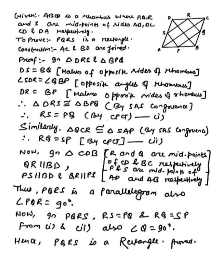 If A Bin N Pqrs Is A Square And P Q R S Are Mid Points Of Ab Ad Cd Respectively Then A B Is Snapsolve
