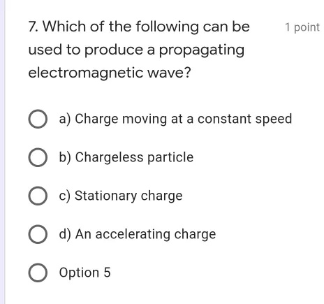 A stationary charge particle will produce