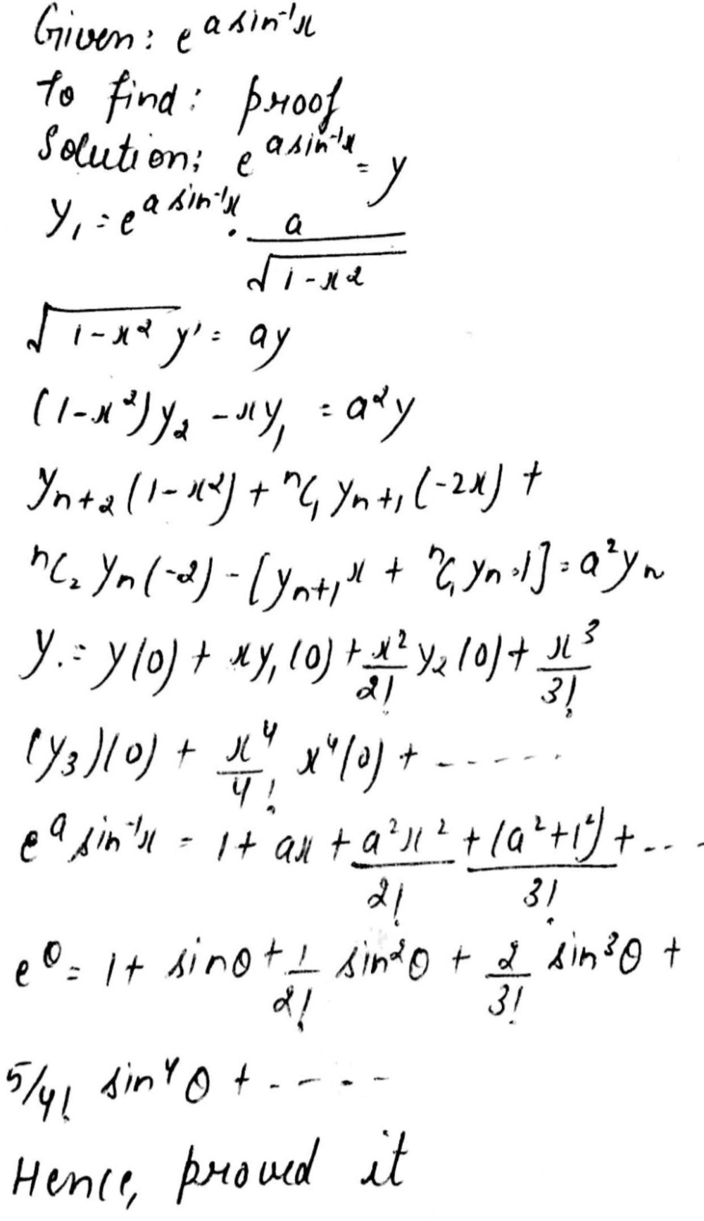 Q3 Expand E Asin 1 X By Maclaurin S Theoremand Find The General Term Hence Show Thate Theta 1 Sin Theta Frac 1 2 Sin 2 Theta Frac 2 3 Sin 3 Theta Where Theta Sin 1 X Snapsolve