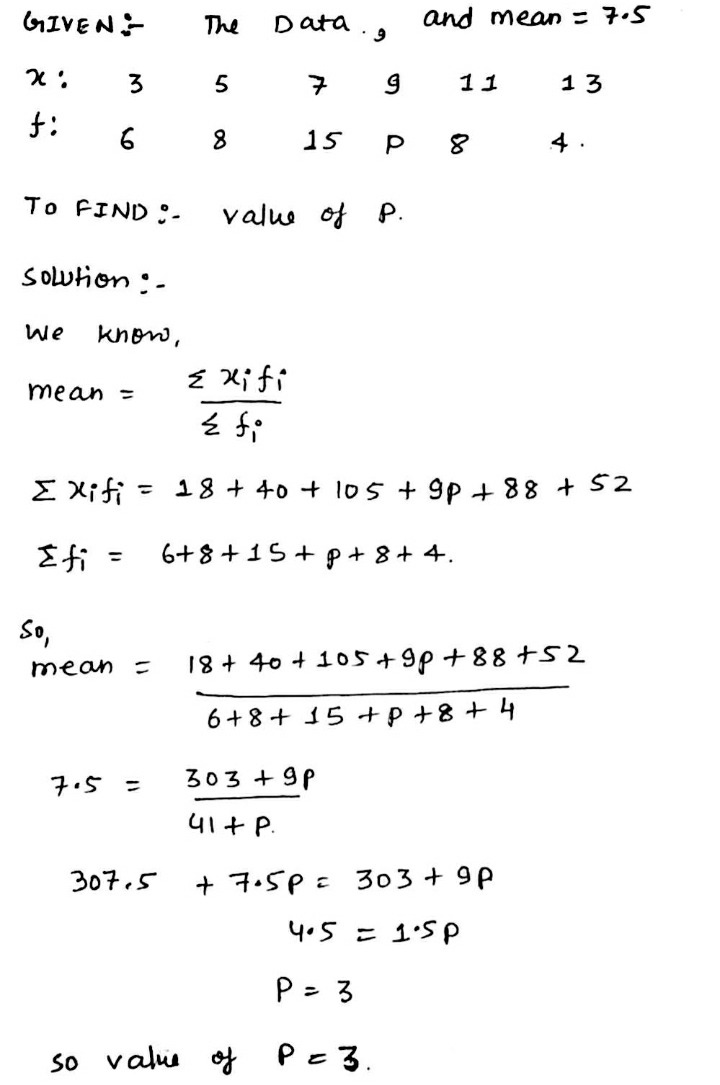 If The Mean Of The Following Distribution Is 7 5 Basic Standarthe Mean Of The Followina Data Is 6 Find The Value Of N Rccicm Snapsolve