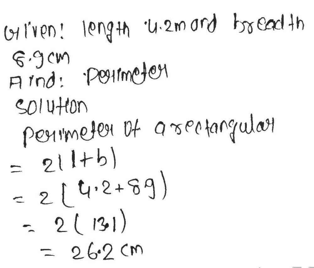 Work Out The Perimeter Of A Rectangle With Length 4 2 Cm And Width 8 9 Cm Snapsolve