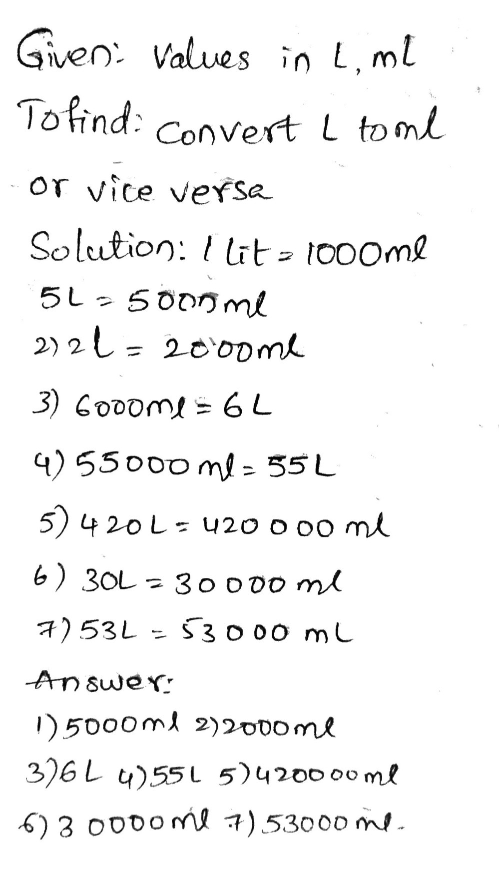 5 2l Ml 6000ml ml L 4l Ml 30l Ml Gauthmath