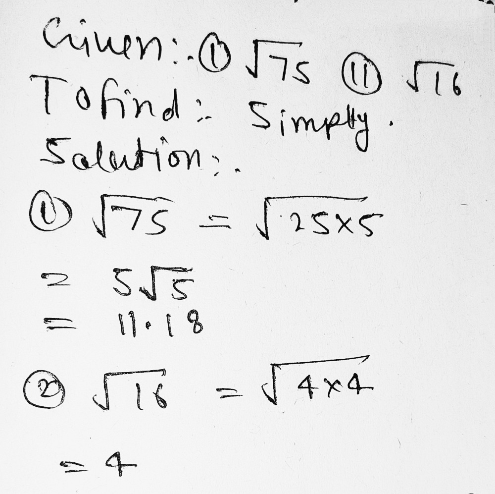 Simplifying Radicals Worksheet 25 Simplify. 25 squa - Gauthmath Pertaining To Simplifying Radicals Worksheet 1