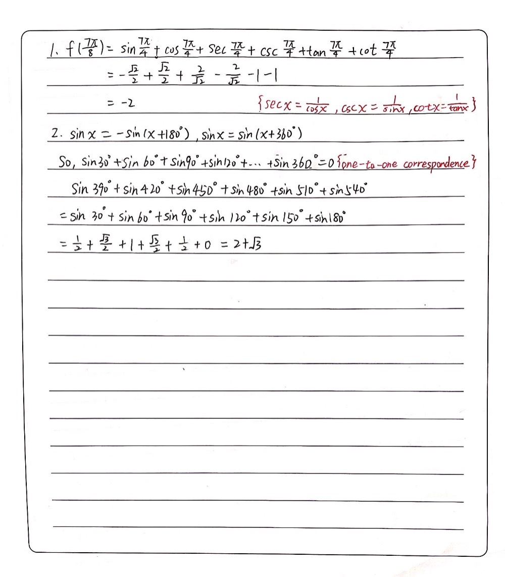 1 If Fx Sin 2x Cos 2x Sec 2x Csc 2x Tan 2x Cot 2x Gauthmath