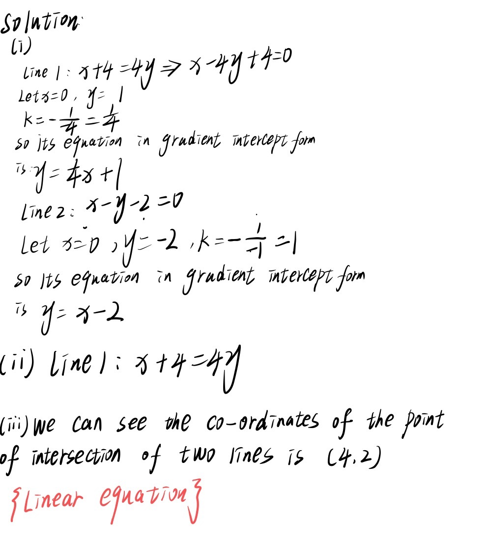 Question 3a 4 Marks The Graphs Of Two Linear Equat Gauthmath