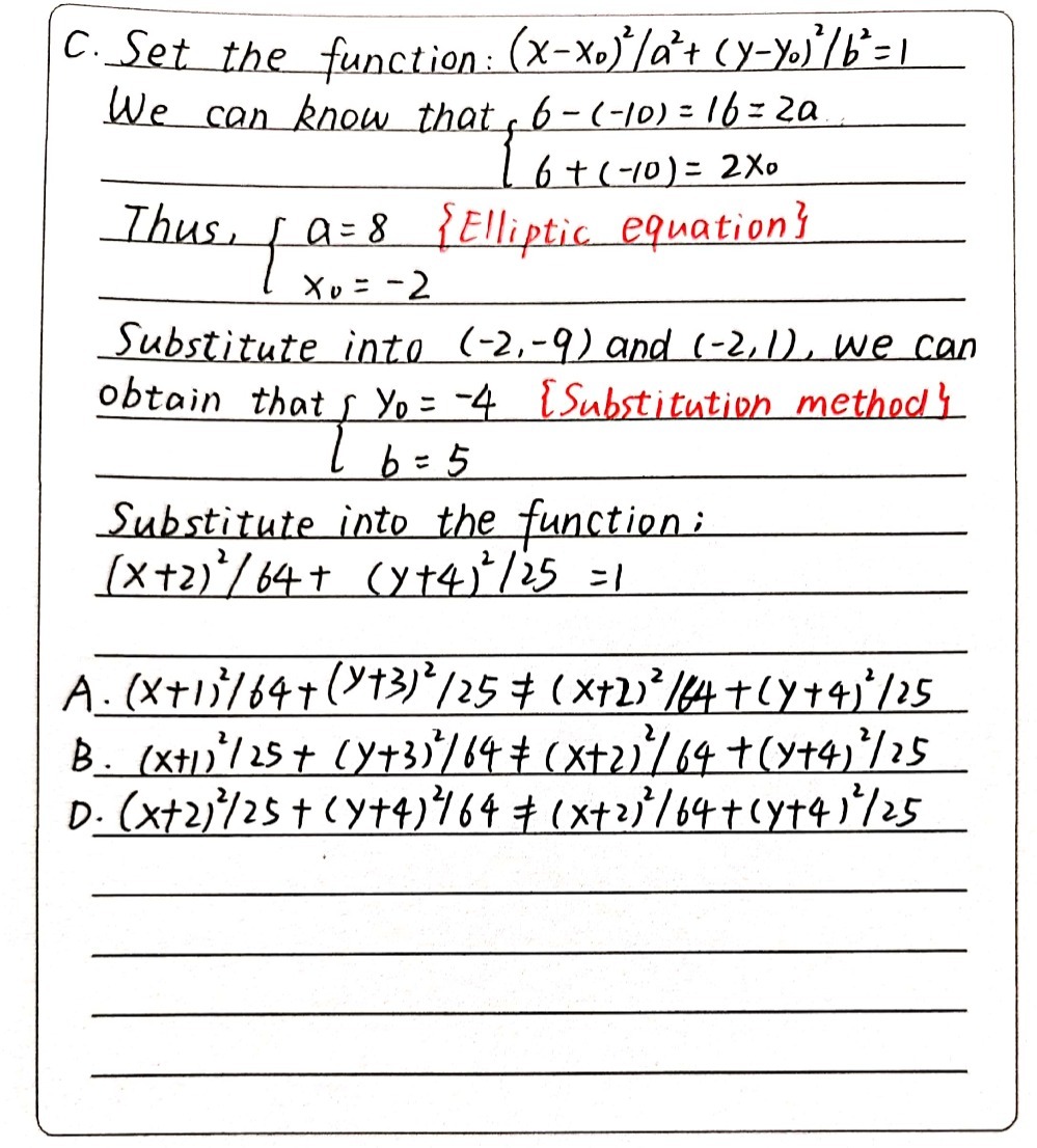 An Ellipse Has Vertices 10 4 And 6 4 And Covert Gauthmath