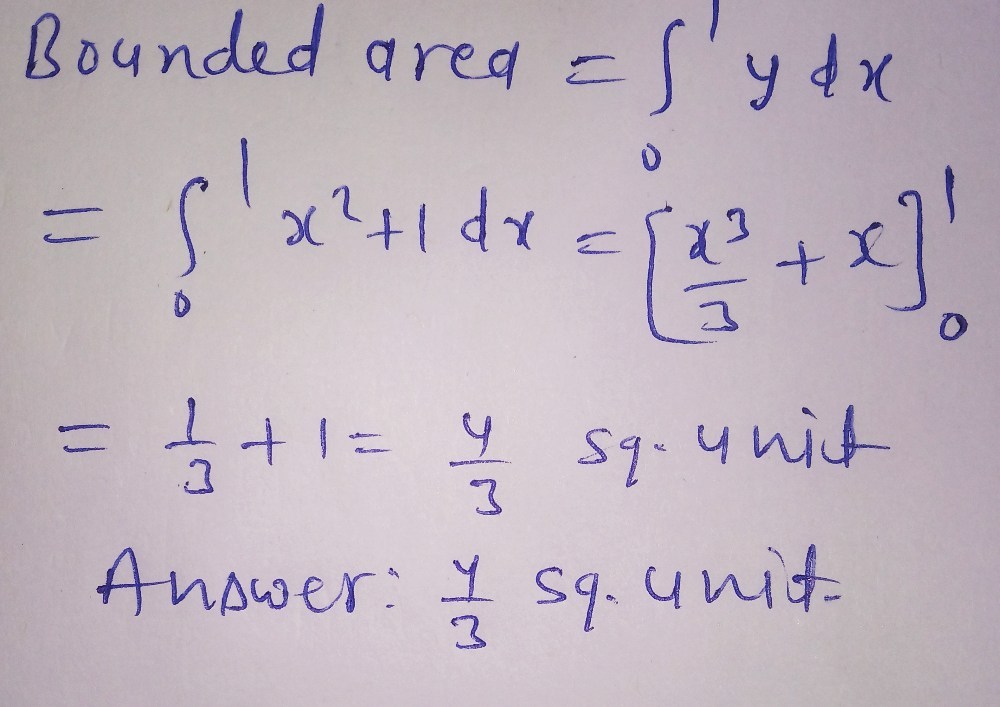 Graph And Find The Area Under The Parabola Y X2 1 Gauthmath