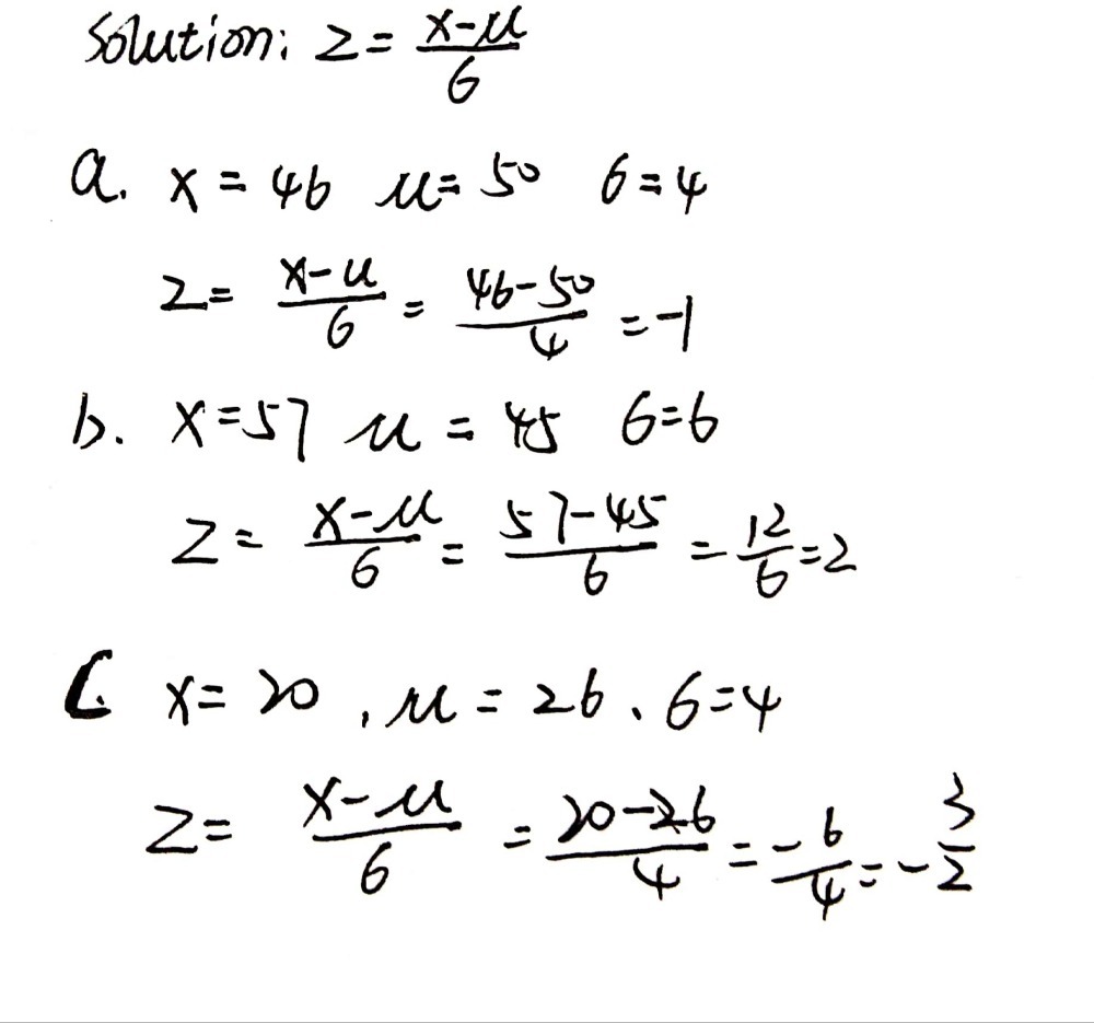A Given The Mean Mu 50 And The Standard Deviati Gauthmath
