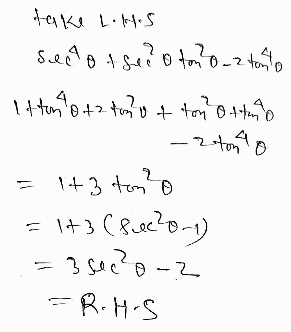 Prove The Following Identities 11 Sec 4 8 Sec Gauthmath