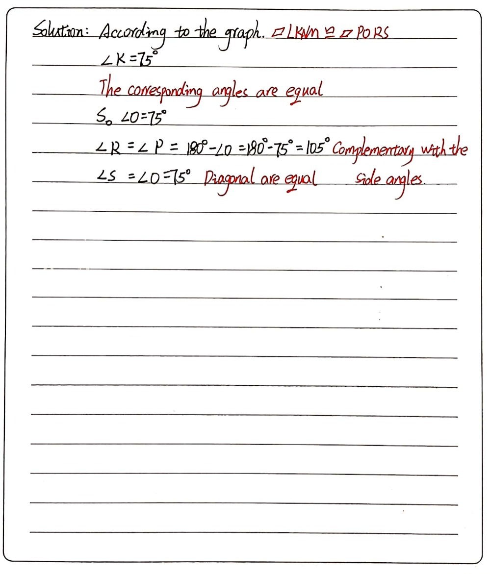 1 If Angle K 75 Find Angle O Angle P Angl Gauthmath