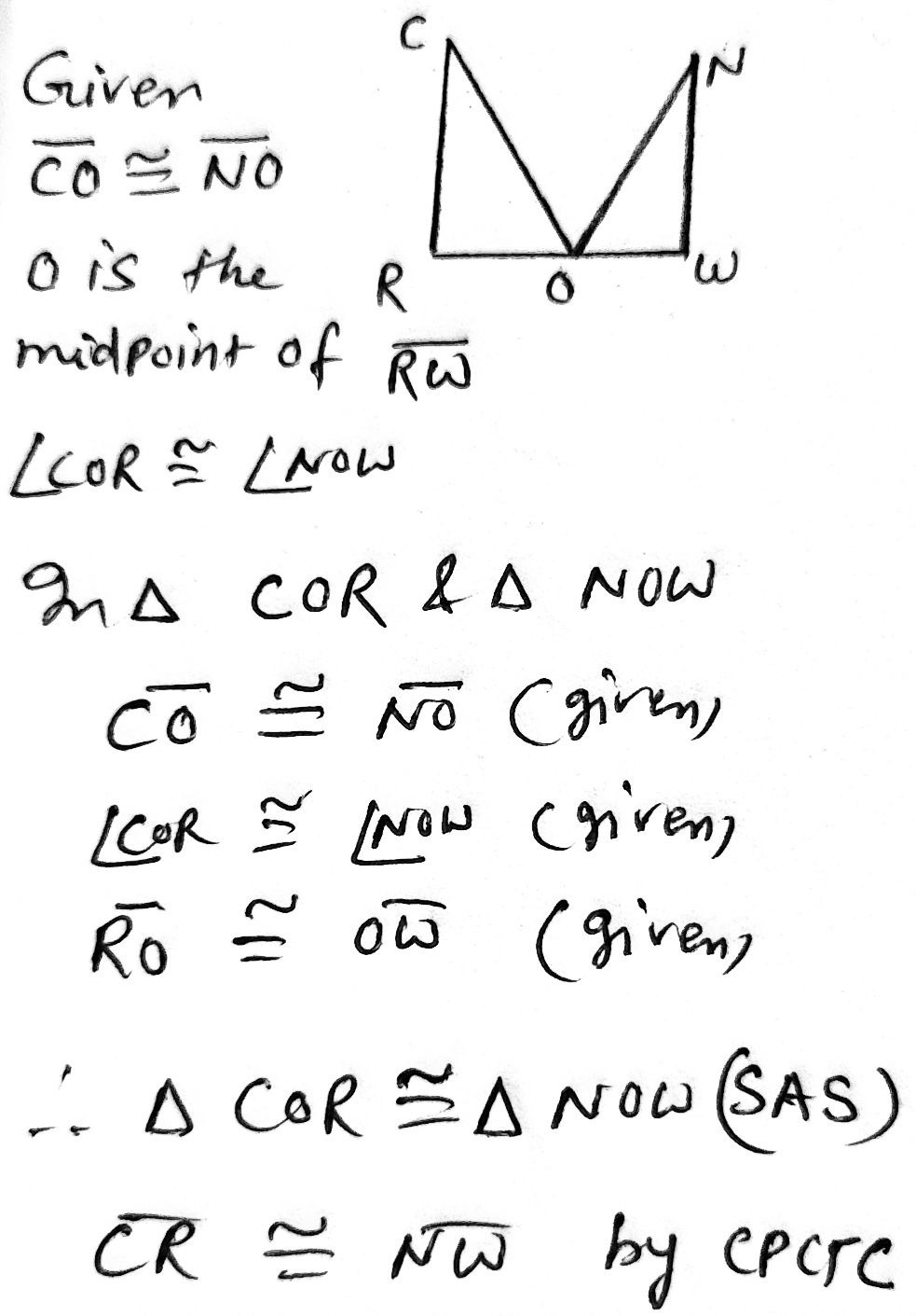 Solved: Illustrative Example 2: Given: overline CO≌ overline NO O is ...