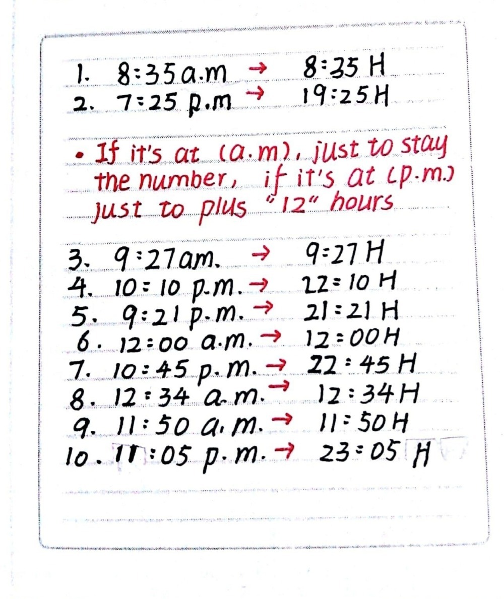 Fill In The Table By Converting From 12 Hour Clock Gauthmath