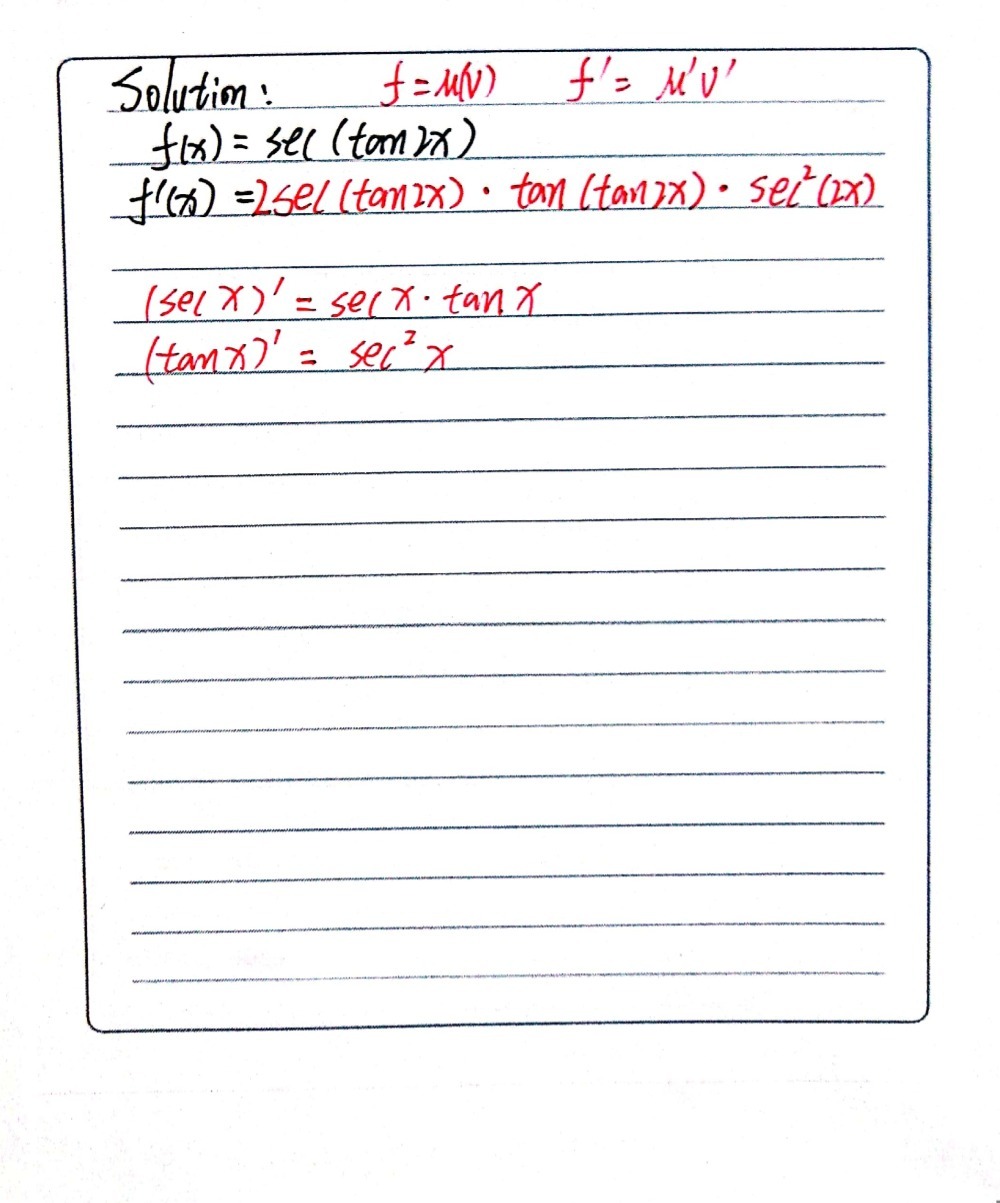 Find The Derivative Of Fx Sec Tan 2x Gauthmath