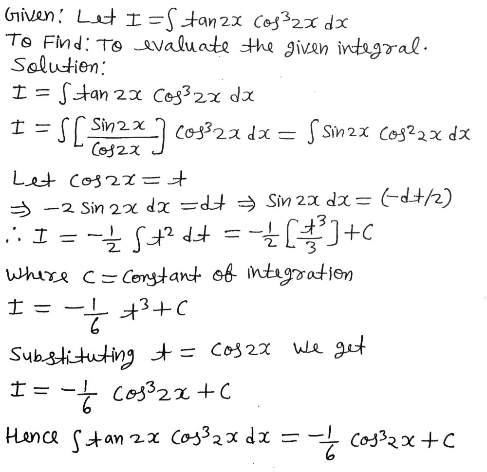 T Tan 2x Cos 32x Dx Gauthmath