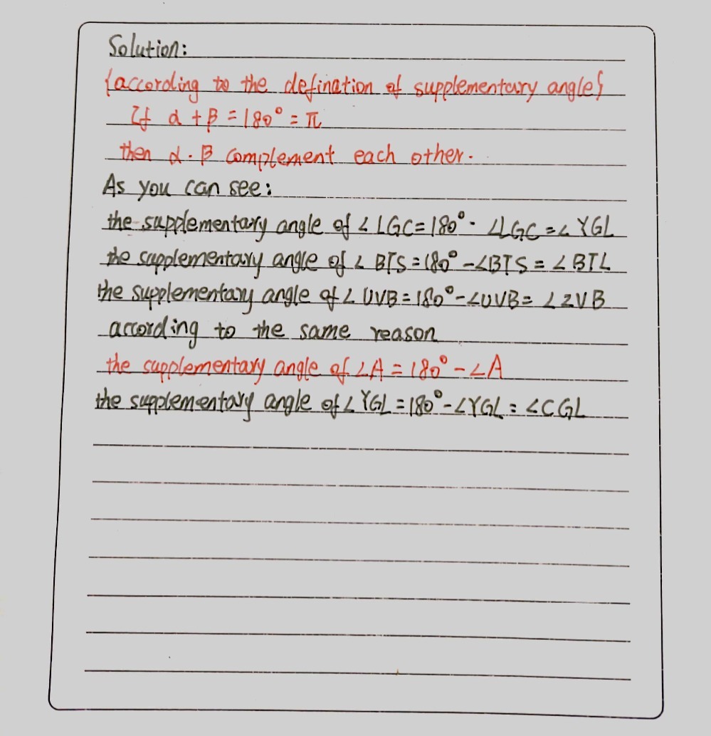 Activity Find The Supplementary Angle Of The Foll Gauthmath