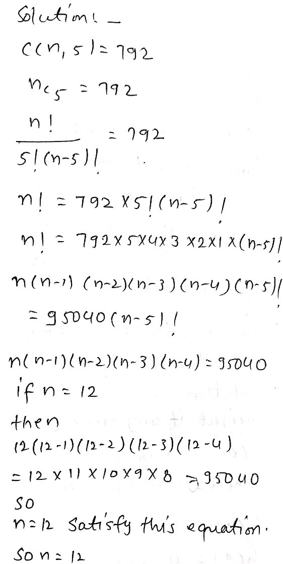 8 If C N 5 792 What Is N A 14 B 13 C 12 D 1 Gauthmath