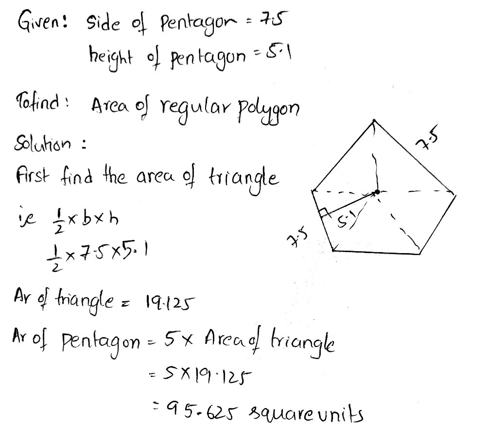 Find the area of the regular polygon. Gauthmath