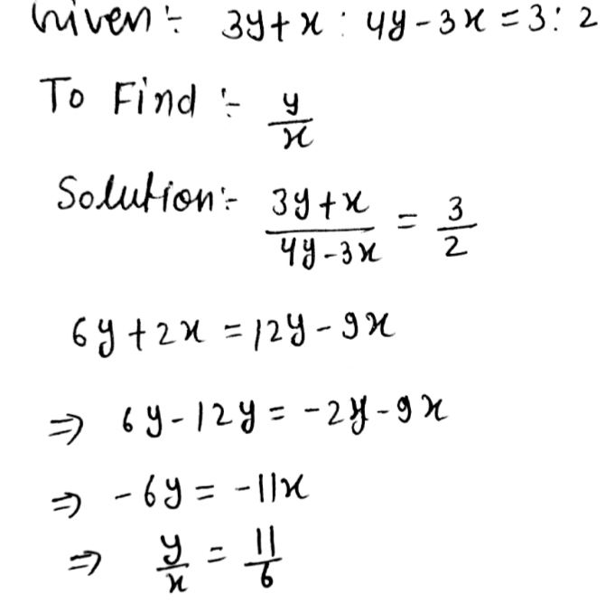 Solve The Following Expressions Find Y X If 3y Gauthmath
