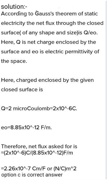 A Point Charge Of 2c Is Placed At Centre Of Faraday Cage In The Shape Of Cube With Surface Of 9 Cm Edge The Number Of Electric Field Lines Passing Through The