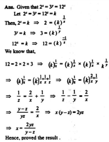 If 2 X 3 Y 12 Z Prove That X Frac 2yz Y Z Snapsolve