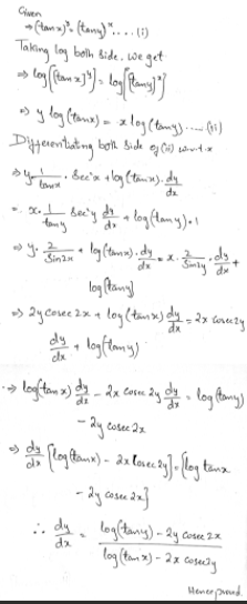 Find Frac Dy Dx If Tan X Y Tan Y X Snapsolve