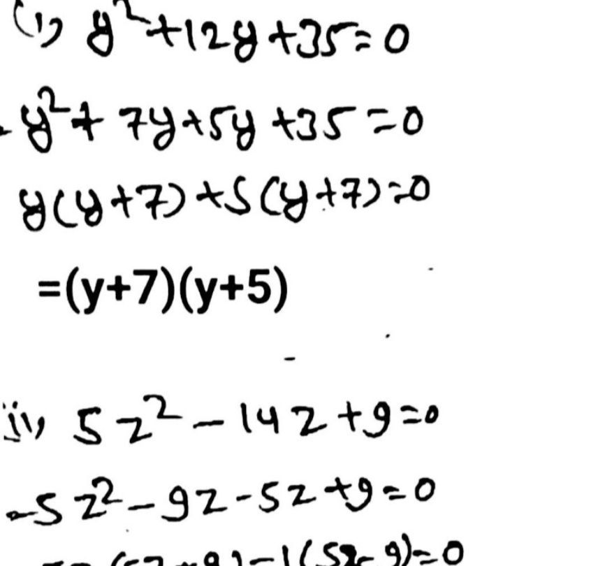 1 Factorise The Following Expressions I Y 2 12y 35 Ii 8y 2 32y 24 5z 2 14z 9 Iv P 2 18p 65 V 4x 2 x 25 Vi 8m 2 12mn 4n 2 Snapsolve 1 Factorise The Following Expressions I Y 2 12y 35 Ii 8y 2 32y 24 5z 2 14z 9 Iv P 2 18p 65 V 4x 2 x 25 Vi 8m 2 12mn 4n 2 Snapsolve