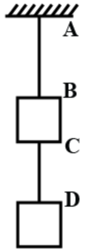 Solved: Two blocks each having a mass of 3.2 kg are connected by a wire