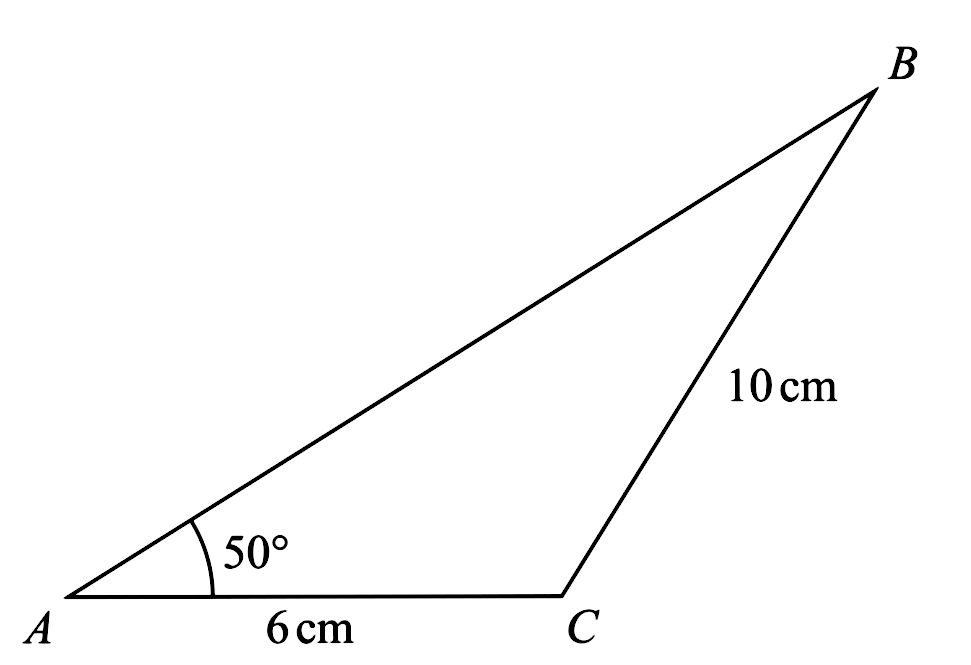 Solved: The diagram shows triangle (ABC) in which (AC=6) cm, (CB=10) cm ...