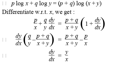 If X P Y Q X Y P Q Then Frac D Dx Is Equal To A Frac Y X B Frac Py Qx C Frac X Y D Frac Qv Px Snapsolve