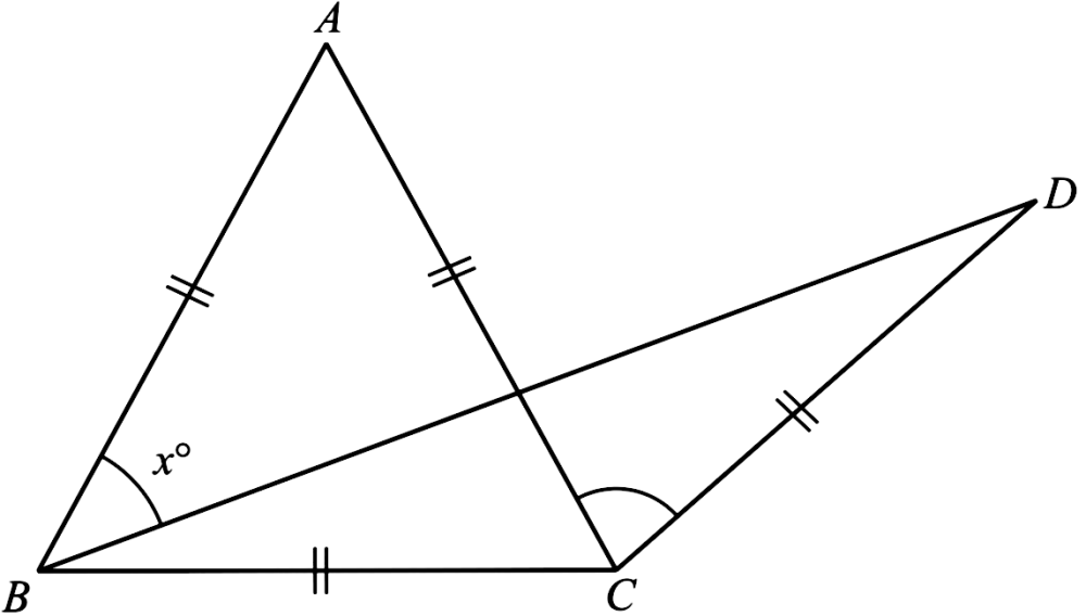 Solved The Diagram Shows An Equilateral Triangle Abc And An Isosceles Triangle Bcd Abac 2860