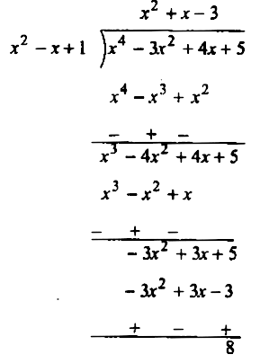 Question Apply The Division Algorithm To Find The Quotient And Remainder On Dividing P X By G X When P X X 4 3x 2 4x 5 G X X 2 1 X Snapsolve