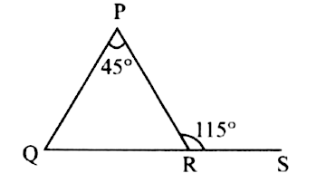 Question: In the figure side QR of a Delta PQR has been produced to the point S. If angle PRS=115^{circ } and angle P=45^{circ } , then angle Q is equal to（   ）A. 70^{circ }B. 105^{circ }C. 51^{circ }D. 80^{circ }