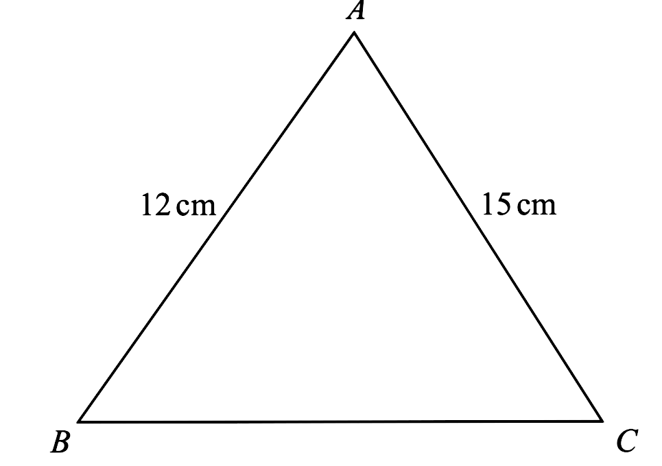 in figure find the perimeter of triangle abc if ab 12 cm