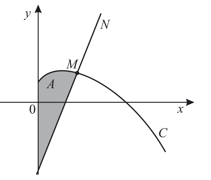 The Graph Below Shows The Curve C Which Has Equation Y Sqrt X Dfrac 1 2 X 2 1 Xgeq 0 Point M Lies On The Curve And Has Coordinates Left 1 Dfrac 3 2 Right And Line N Is