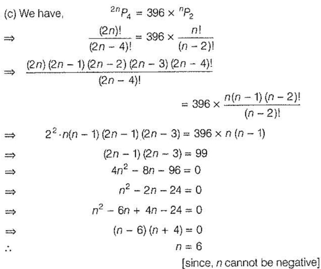 If 2n P 4 396times N P 2 Then The Values Of N Isa 4 B 5c 6 D 7 Snapsolve