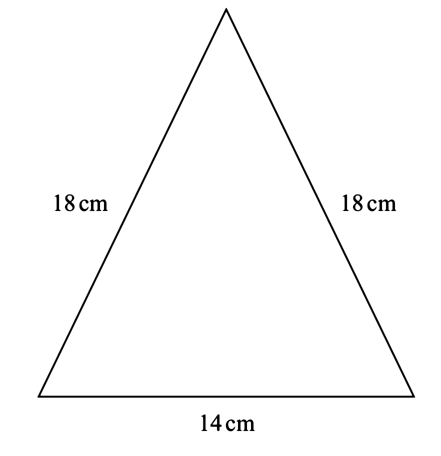 Solved Here is an isosceles triangle. Work out the area of the triangle. Give your answer
