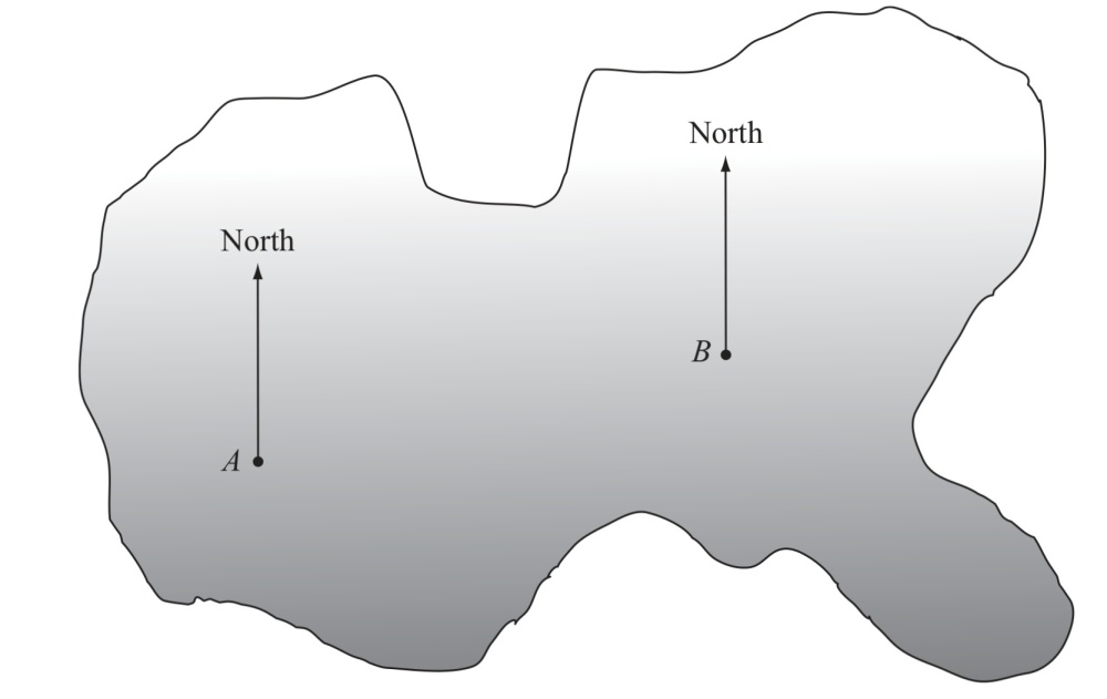 Solved: Here Is A Map Of An Island. (A) And (B) Are Points On The ...