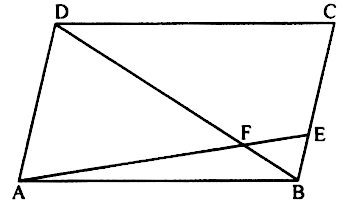 In The Figure Abcd Is A Parallelogram And E Divides In The Ratio 1 3 Db And Ae Intersect At F Show That Df 4fb And Af 4fe Snapsolve