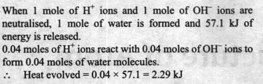 The Amount Of Heat Evolved When 500 Cm 3 Of 0 1 Mhcl Is Mixed With 0 Cm 3 Of 0 2 M Naoh Is A 2 292 Kj B 1 292 Kj C 0 292 Kj D 3 392 Kj Snapsolve