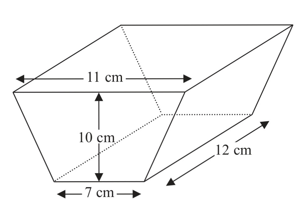 Solved: The diagram shows a solid prism. The cross section of the prism ...