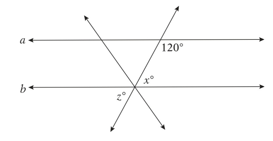 Solved: In the figure below, (aparallel b). What is the value of (z)? A ...