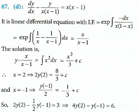 If X X 1 Frac Dy Dx Y X 2 X 1 2 Then4y 2 Y 1 A 0 B 2 C 4 D 6 Snapsolve