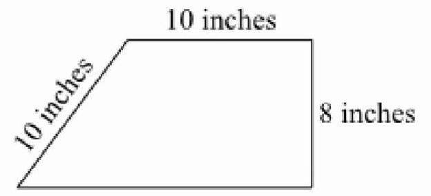 Solved: What is the area, in inches squared, of the trapezoid shown ...